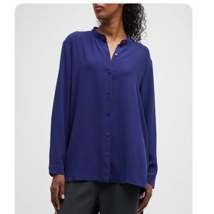 Eileen Fisher
Button-Down Band-Collar Shirt